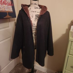 Dennis by Dennis Basso Faus Fur Hooded Coat size 2X